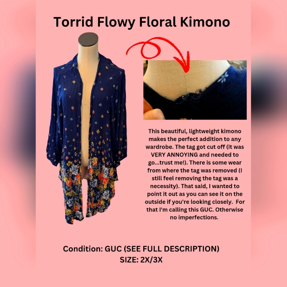 Torrid Flowy Floral Kimono